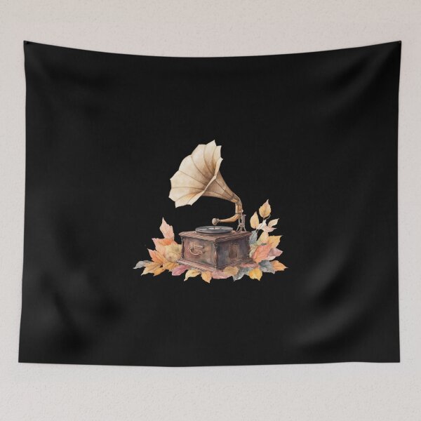 Item preview, Vintage Gramophone with Autumn Leaves designed and sold by Hillonmary.