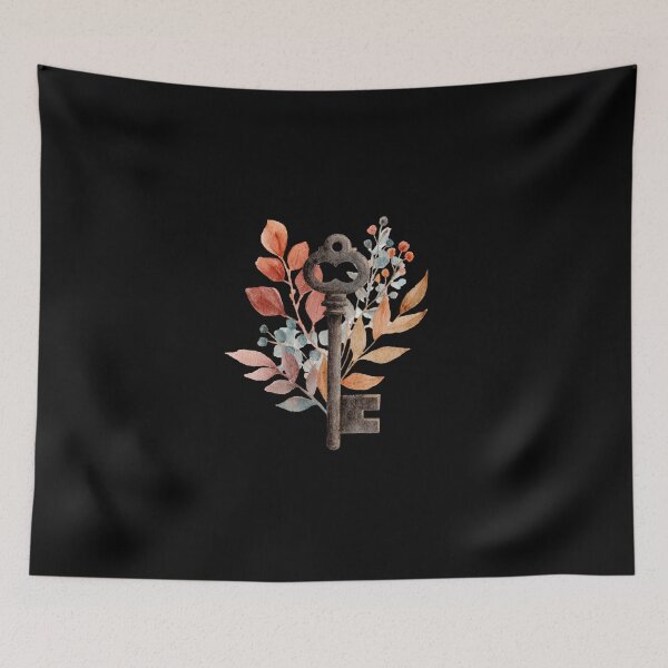 Item preview, Vintage Key with Autumn Leaves designed and sold by Hillonmary.