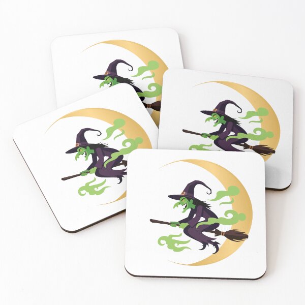 Item preview, Classic Wicked Witch Flying on Broomstick with Crescent Moon designed and sold by Alexacarmen.