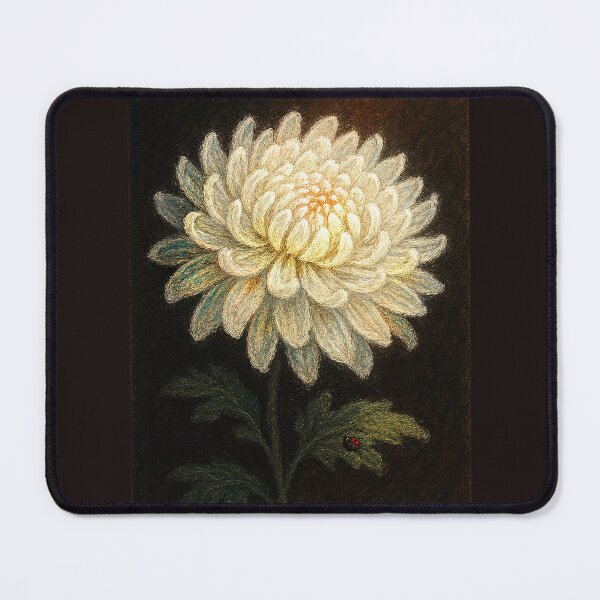 Item preview, White chrysanthemum, pastel drowing designed and sold by Mevissart.