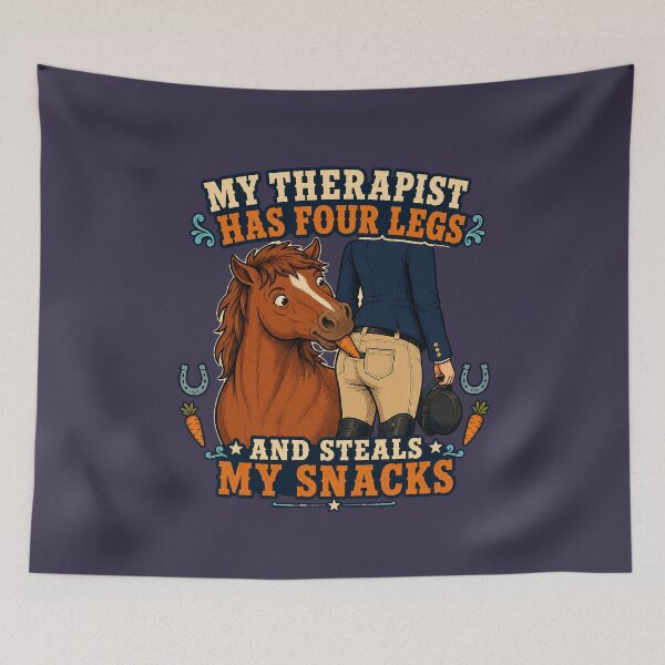 Item preview, Funny Horse Therapist Stealing Snacks Equestrian Rider Design designed and sold by Kolibra.