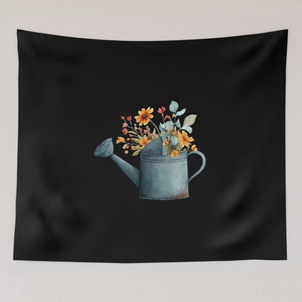 Item preview, Vintage Watering Can with Flowers designed and sold by Hillonmary.