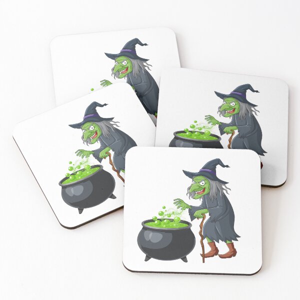 Item preview, Wicked Green Witch Brewing Potion in Cauldron designed and sold by Alexacarmen.