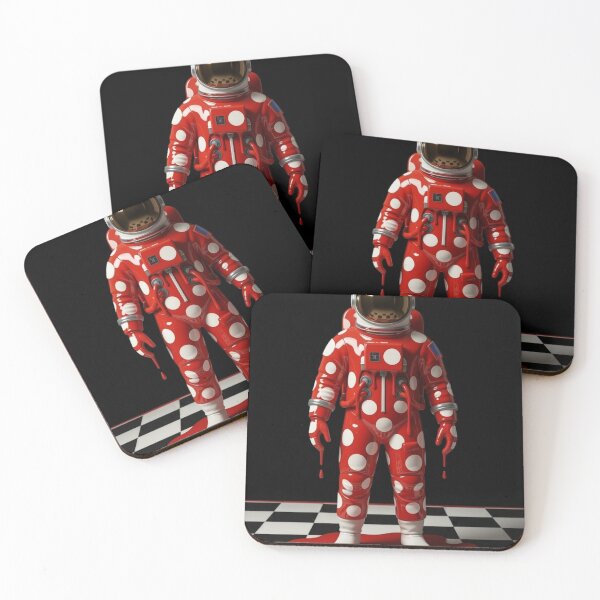 Item preview, Surreal Melting Astronaut Red Polka Dot Pop Art designed and sold by YourColorsWall.