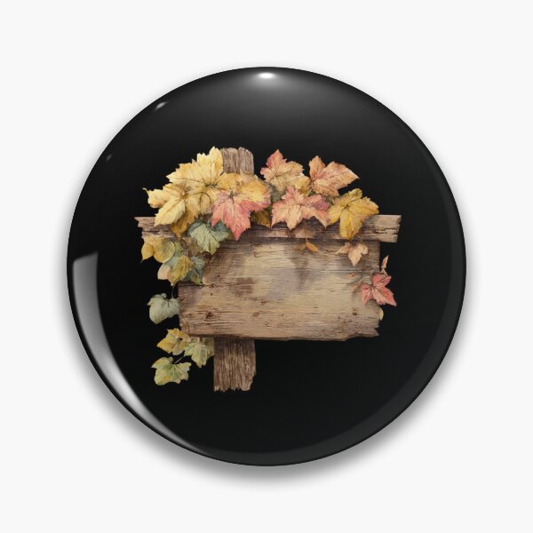 Item preview, Rustic Wooden Sign with Autumn Leaves designed and sold by Hillonmary.