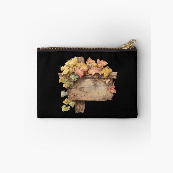 Item preview, Rustic Wooden Sign with Autumn Leaves designed and sold by Hillonmary.