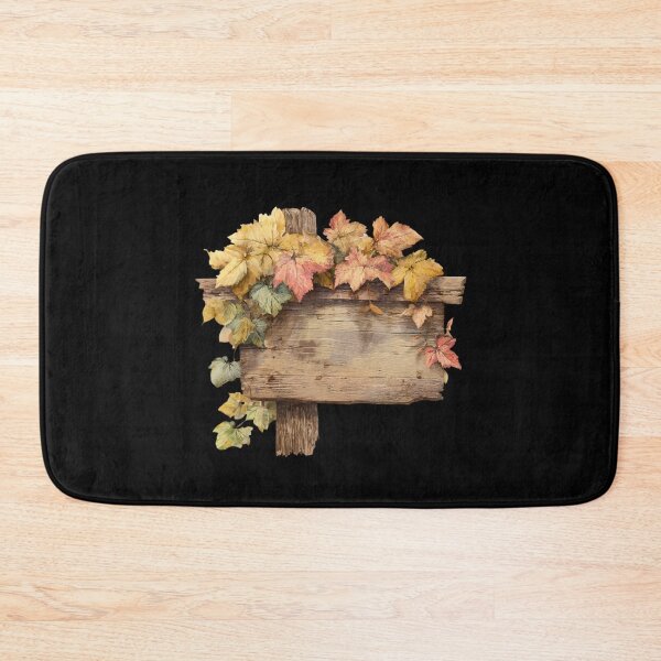 Item preview, Rustic Wooden Sign with Autumn Leaves designed and sold by Hillonmary.