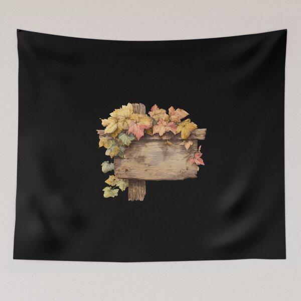 Item preview, Rustic Wooden Sign with Autumn Leaves designed and sold by Hillonmary.