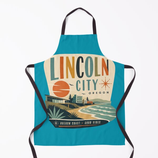 Item preview, Lincoln City, Oregon retro coast travel poster designed and sold by Rue Design Company.