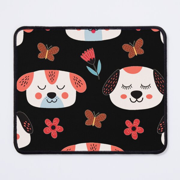 Item preview, Floral Puppy faces and Butterflies Pattern Art designed and sold by Fabulous Sprout Designs.