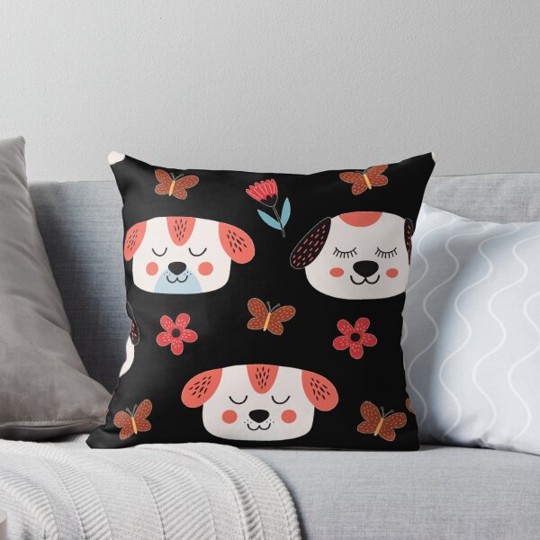 Item preview, Floral Puppy faces and Butterflies Pattern Art designed and sold by Fabulous Sprout Designs.