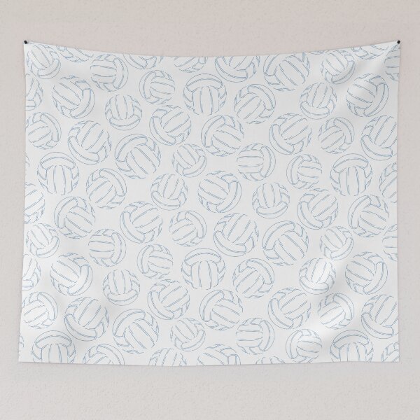 Item preview, Line art sketched volleyballs - light blue designed and sold by katzdzynes.