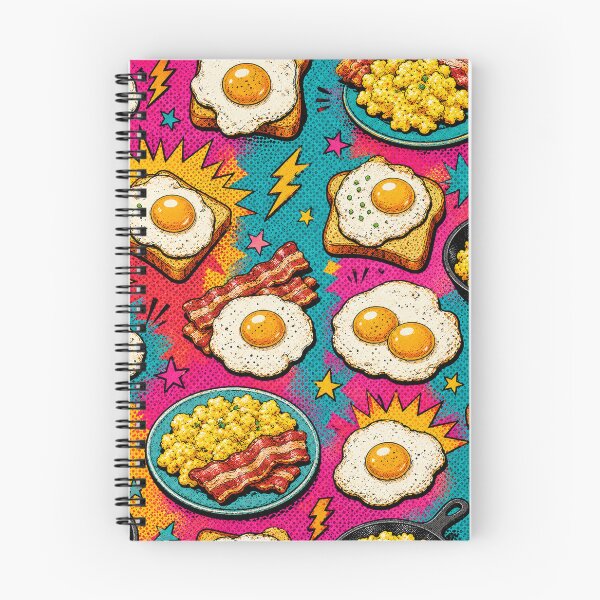Item preview, Breakfast Food Pop Art Pattern with Fried Eggs Bacon and Toast designed and sold by TM DESIGNS AND MORE.