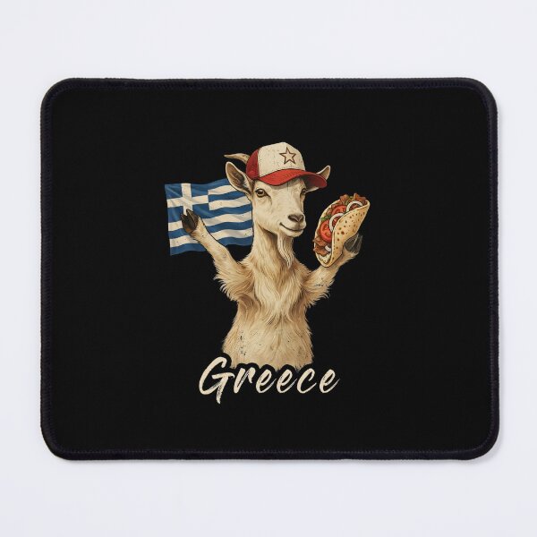 Item preview, Greece Goat Greek Flag Gyros Pita Mascot designed and sold by Enea Kelo.