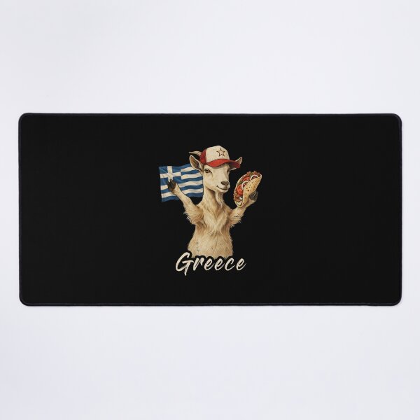 Item preview, Greece Goat Greek Flag Gyros Pita Mascot designed and sold by Enea Kelo.