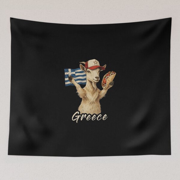 Item preview, Greece Goat Greek Flag Gyros Pita Mascot designed and sold by Enea Kelo.
