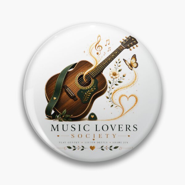 Item preview, Music Lovers Society Acoustic Guitar | Elegant Guitar Lover Gift | Musician Art | Folk Music Illustration | Guitar Player Design designed and sold by Digital Culture Studio.