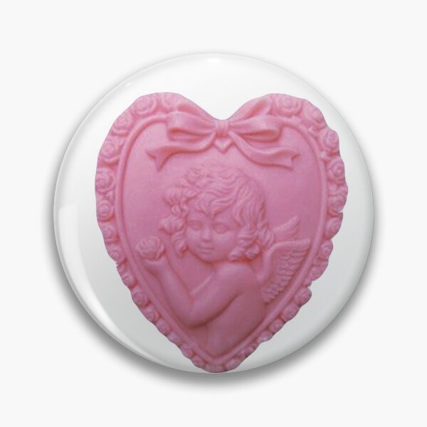 Item preview, vintage whimsy pink cupid love cherub angel heart designed and sold by ellmoswrld.