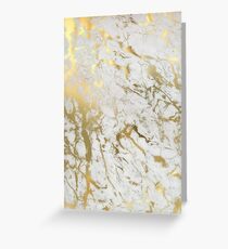 Tarjeta de felicitación Mármol dorado sobre blanco (impresión de calidad de altura original)