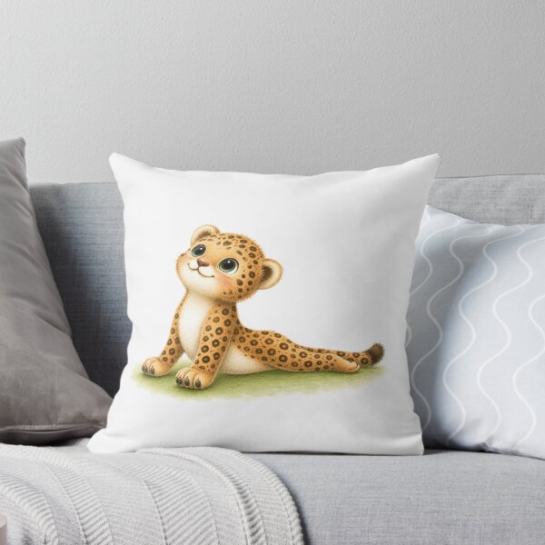 Item preview, Cobra Pose Jaguar Yoga Watercolor Print designed and sold by YogiAnimalArt.