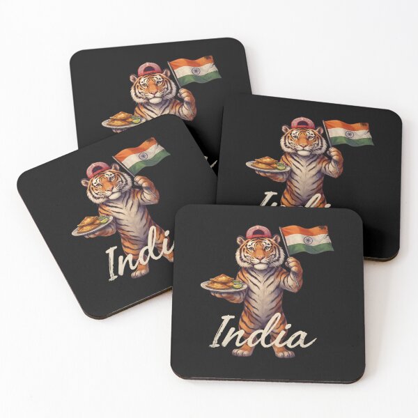Item preview, India Bengal Tiger Flag Crispy Samosa Plate Mascot designed and sold by Enea Kelo.