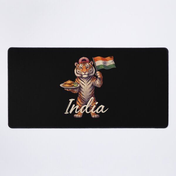 Item preview, India Bengal Tiger Flag Crispy Samosa Plate Mascot designed and sold by Enea Kelo.