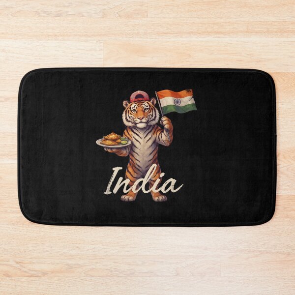 Item preview, India Bengal Tiger Flag Crispy Samosa Plate Mascot designed and sold by Enea Kelo.