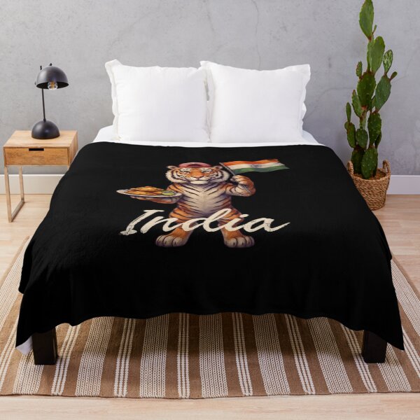 Item preview, India Bengal Tiger Flag Crispy Samosa Plate Mascot designed and sold by Enea Kelo.