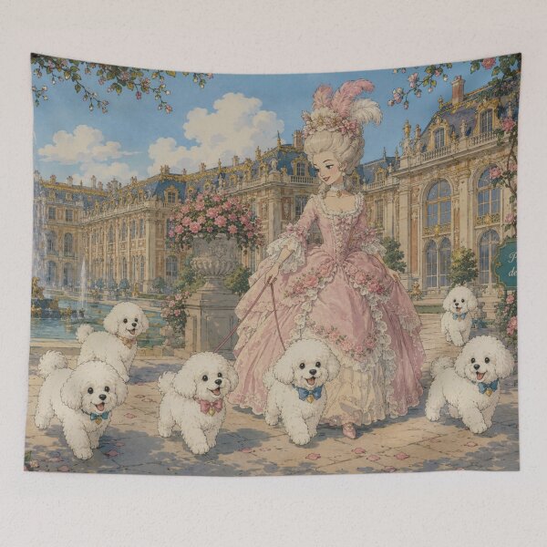 Item preview, Marie Antoinette At Chateau Versailles with white puppies  designed and sold by CaseyMichelleArt.