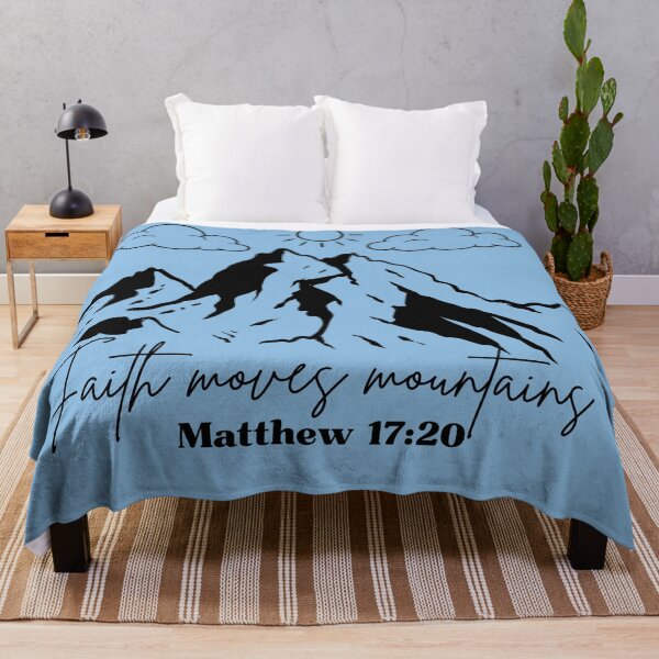 Item preview, Faith Moves Mountains - Matthew 17:20 Christian Bible Verse designed and sold by digitalbob60.