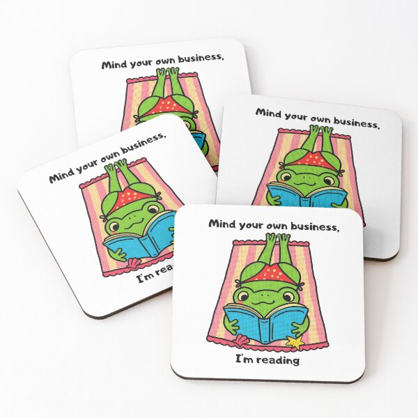 Item preview, Mind Your Own Business I'm Reading Funny Retro Frog designed and sold by Alexacarmen.