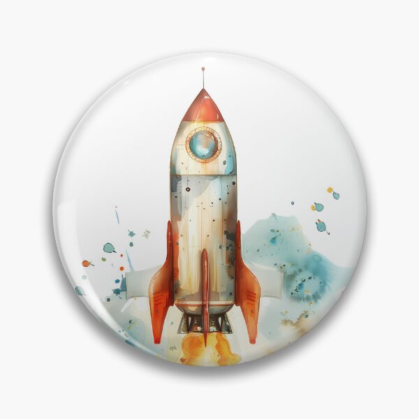 Artikelvorschau, Aquarell-Raketenstart mit Feuerspur entworfen und verkauft von Chris Art Printing.