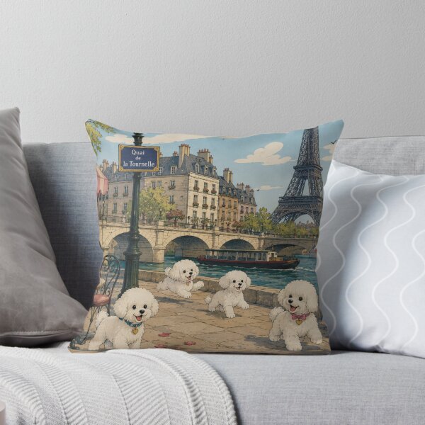 Item preview, Puppies in Paris - Cute French Cafe & Eiffel Tower  designed and sold by CaseyMichelleArt.