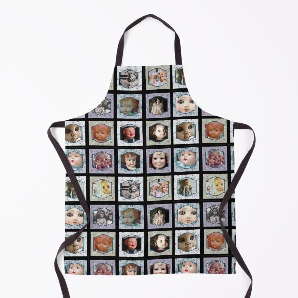Item preview, Creepy Doll Faces – Vintage Horror Pattern designed and sold by darametzgerart.