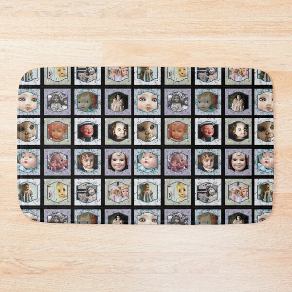 Item preview, Creepy Doll Faces – Vintage Horror Pattern designed and sold by darametzgerart.