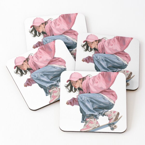 Item preview, Pink Streetwear Skateboard Jump designed and sold by 리나 .