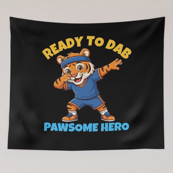Item preview, Cute Dabbing Tiger Kids Ready To Dab Pawsome Hero Gift designed and sold by LeSoniPapaPrint.