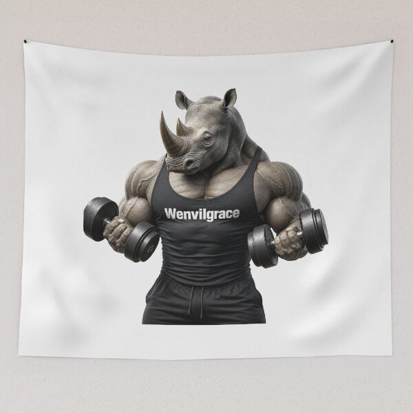 Item preview, Bodybuilder Rhino Gift designed and sold by Wenvilgrace.