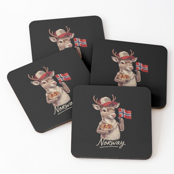 Item preview, Norway Reindeer Norwegian Flag Heart Waffle Jam Mascot designed and sold by Enea Kelo.