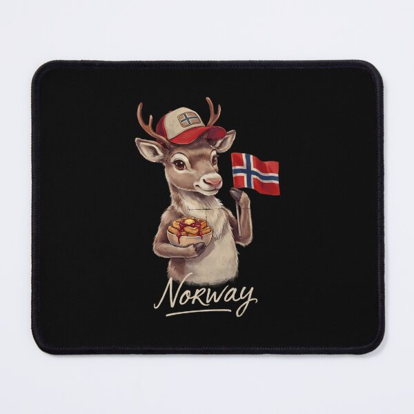 Item preview, Norway Reindeer Norwegian Flag Heart Waffle Jam Mascot designed and sold by Enea Kelo.