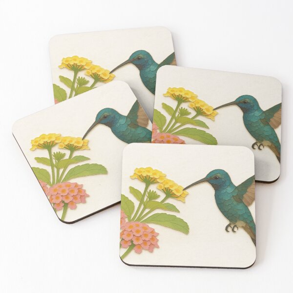 Item preview, Hummingbird Drinking Nectar from Flowers Illustration designed and sold by BlueBerry45.