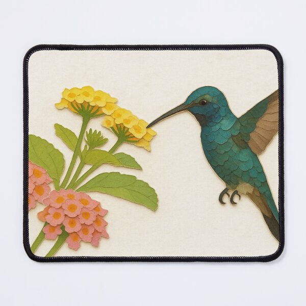 Item preview, Hummingbird Drinking Nectar from Flowers Illustration designed and sold by BlueBerry45.