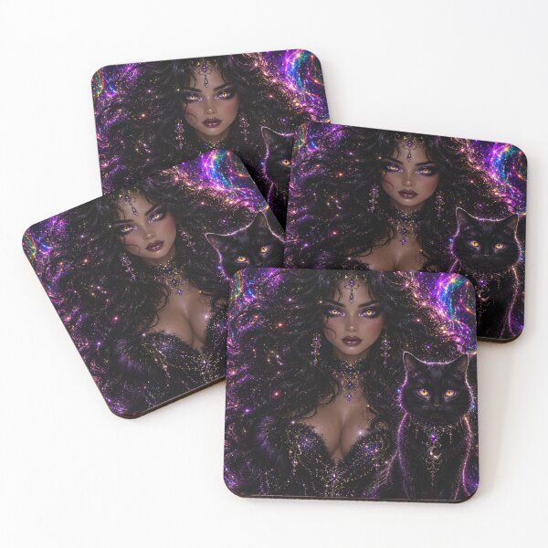 Item preview, Mystical Black Cat Goddess | Dark Fantasy Witch Queen Art designed and sold by BulletKitty82.