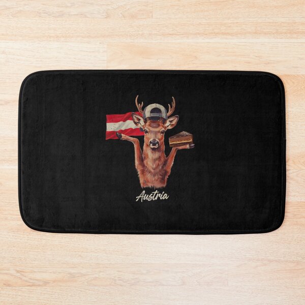 Item preview, Austria Red Deer Austrian Flag Sachertorte Chocolate Slice Mascot designed and sold by Enea Kelo.