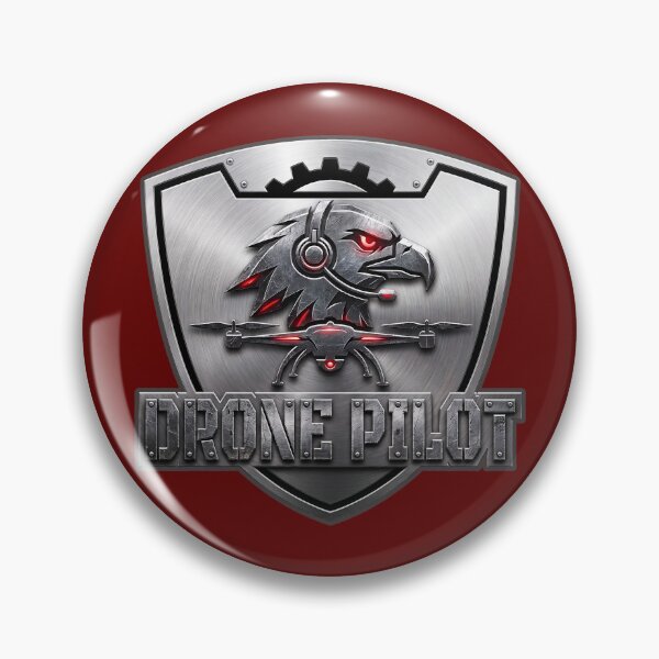 Item preview, Brushed Steel Drone Pilot Tactical Eagle UAV Shield Emblem designed and sold by KiwiRider.