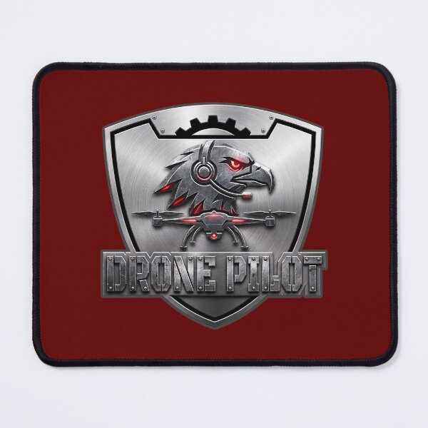 Item preview, Brushed Steel Drone Pilot Tactical Eagle UAV Shield Emblem designed and sold by KiwiRider.