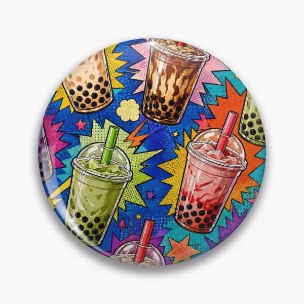 Item preview, Bubble Tea Pop Art Pattern for Boba Lovers and Milk Tea Fans designed and sold by TM DESIGNS AND MORE.
