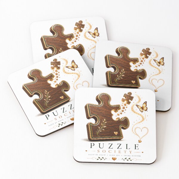 Item preview, Puzzle Society Wooden Jigsaw Piece | Puzzle Lover Gift | Jigsaw Puzzle Enthusiast Design | Brain Game Art | Puzzle Club Illustration designed and sold by Digital Culture Studio.