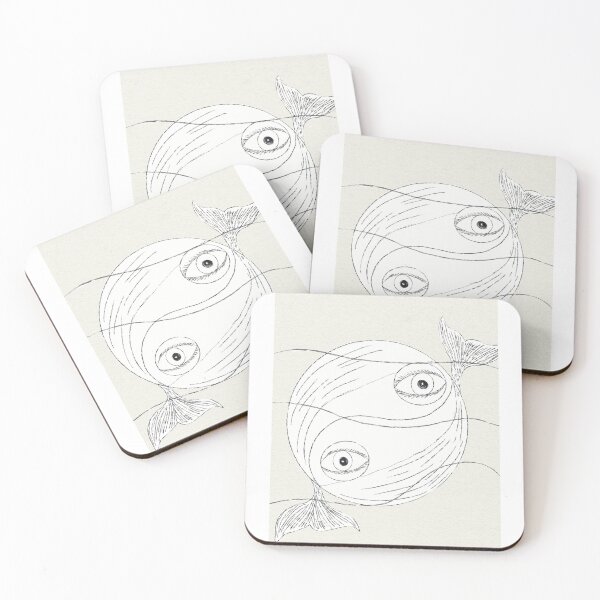 Item preview, Whale Yin Yang - Surreal Ocean Line Art designed and sold by La Galleria della Mente.