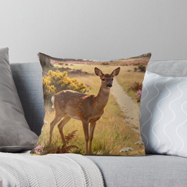 Item preview, New Forest Roe Deer Wall Art Print, Hampshire Summer Wildlife Decor designed and sold by QuietCanvasArtworks.